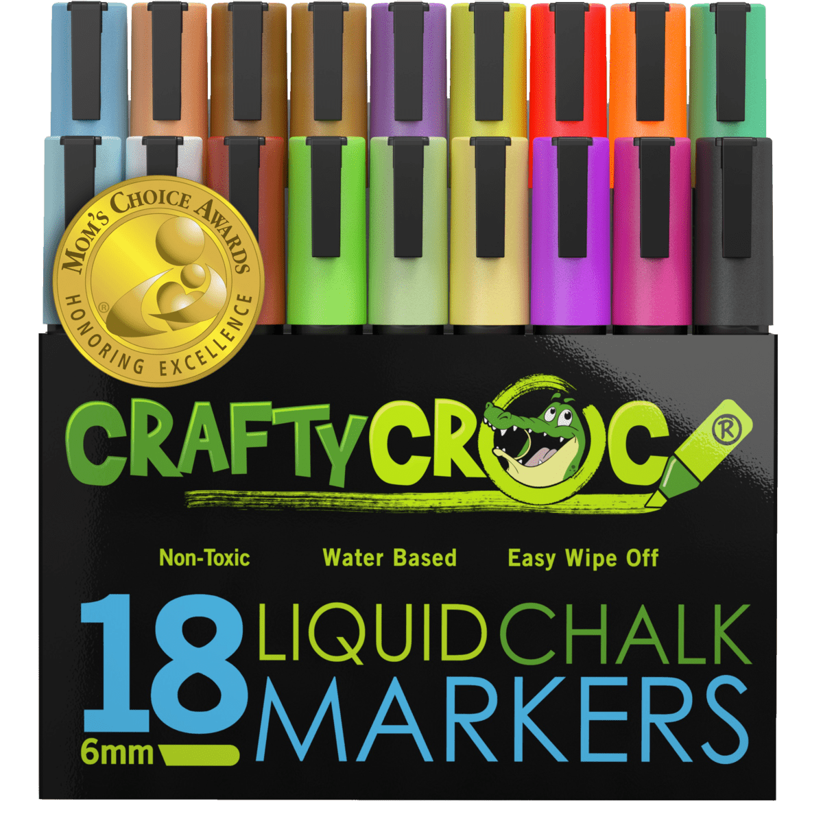Crafty Croc Fine Tip Liquid Chalk Markers, Precise 3mm Tips, Vibrant Neon  Colors, 10-Pack 